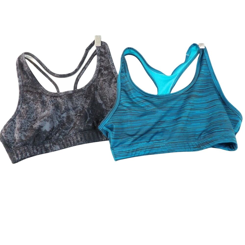 Sterling Performance Sport Bras Women's Teal and Black Size Medium Bundle